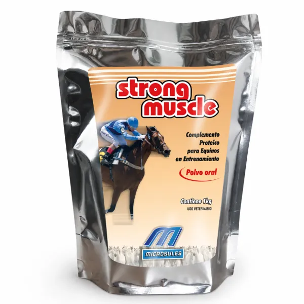Microsules Strong Muscle Polvo Oral Equino Sabor Vainilla 1 kg