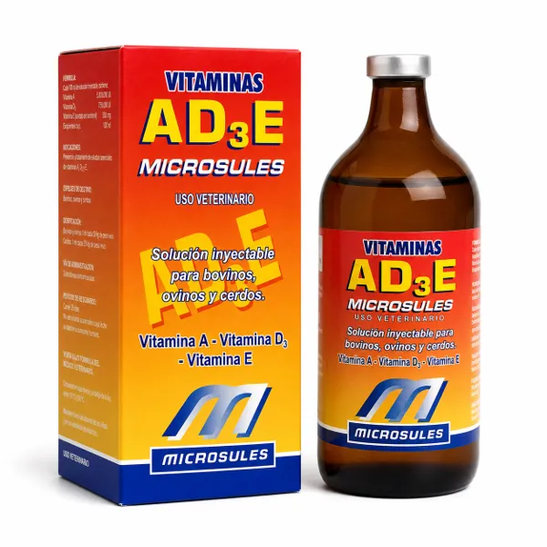 Microsules Vitaminas A D3 y E Solución Inyectable Frasco 50 mL