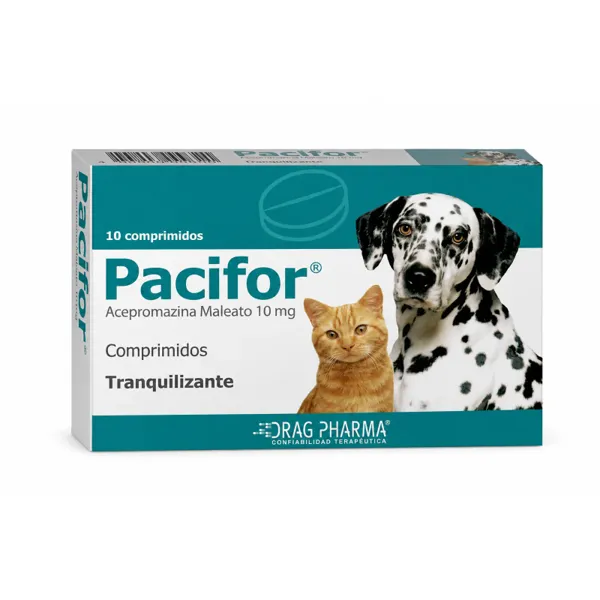 Drag Pharma Pacifor Acepromazina 10 mg 10 Comprimidos Perros y Gatos